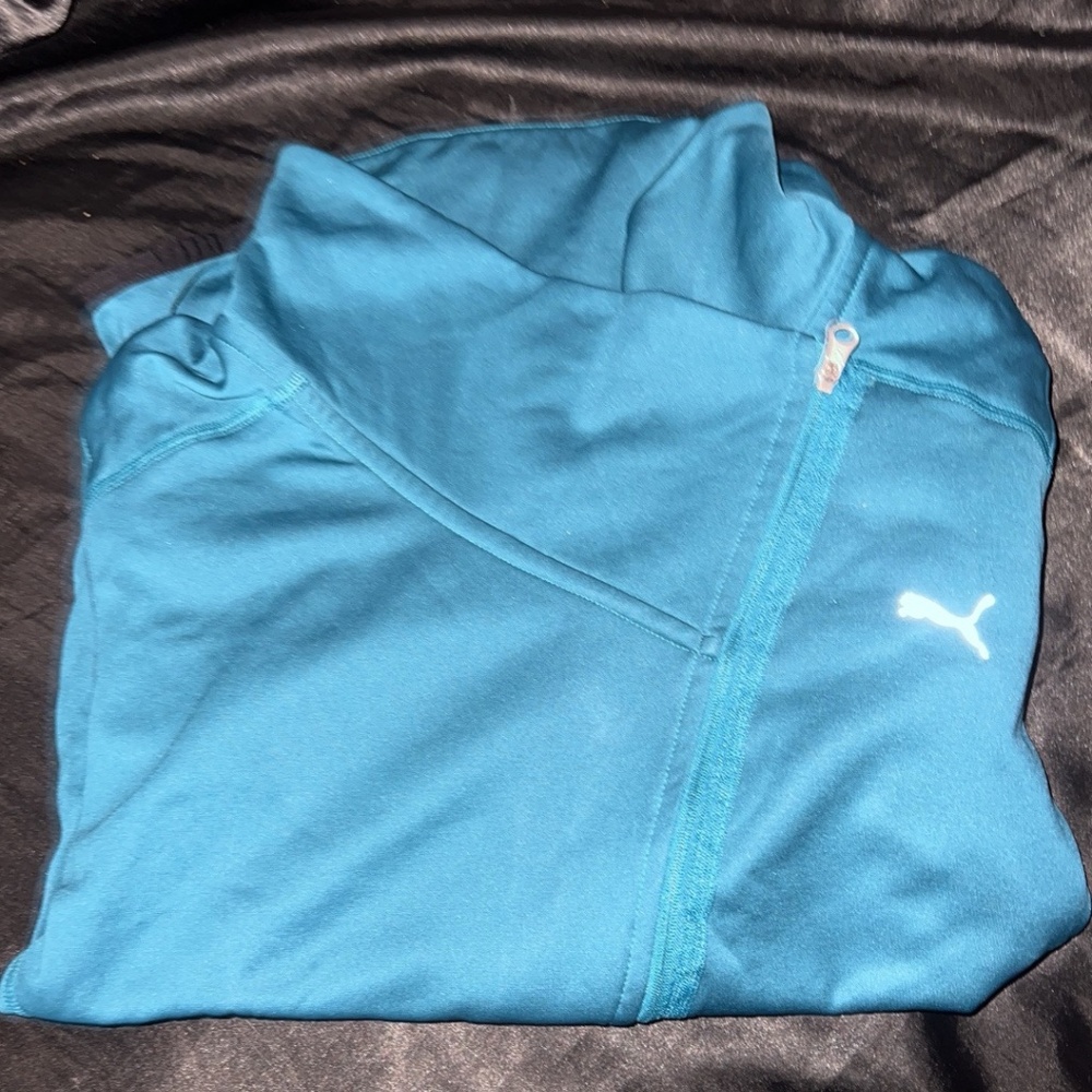Teal puma active zip up